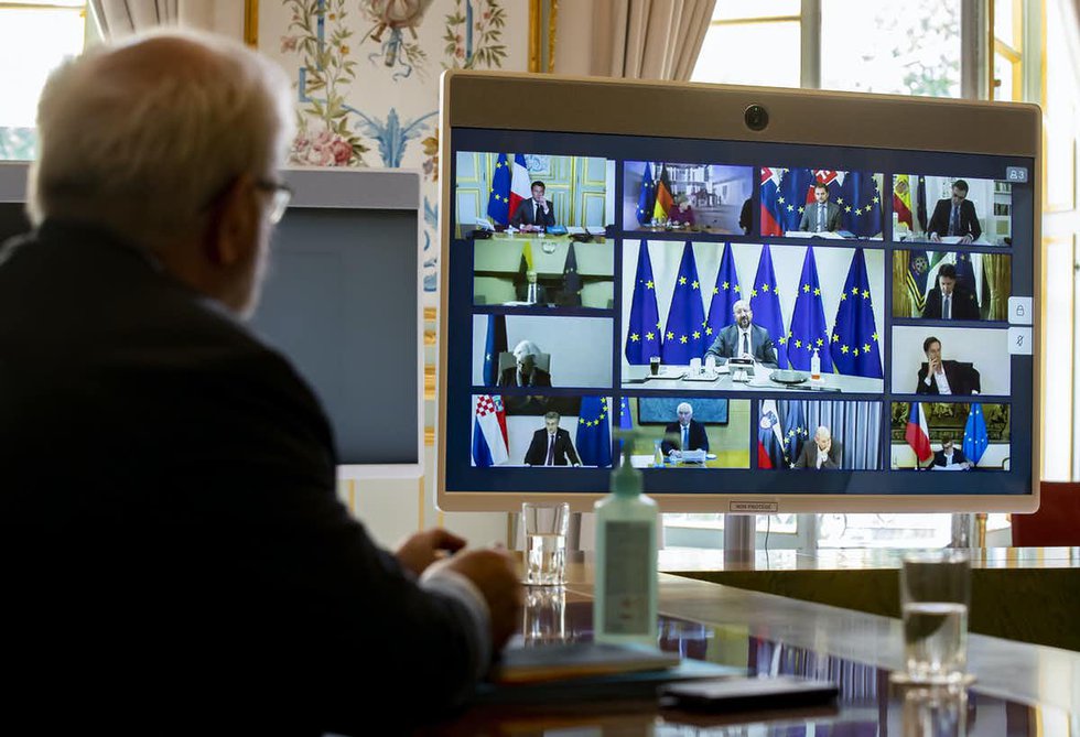 EU leaders are currently meeting virtually.