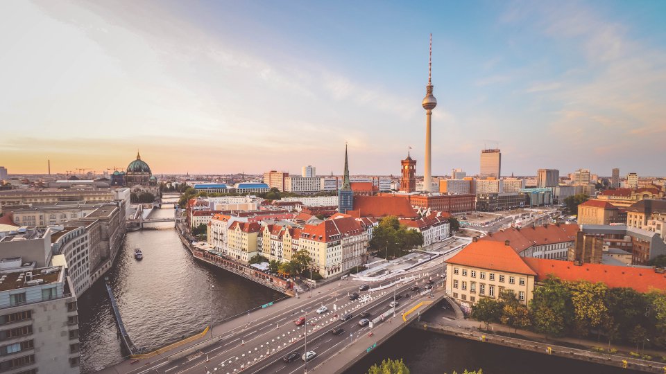 A bird's-eye view of Berlin in eastern Germany