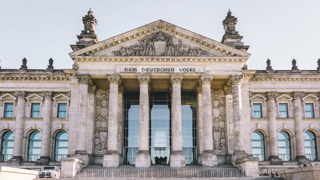 The Reichstag Building in Berlin, seat of the German Bundestag.