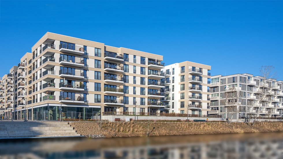 Apartment buildings in Berlin, 2022.